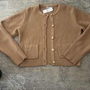 J. Crew Camel Women’s Button-Up Cardigan. BRAND NEW WITH TAGS. Size: XXS